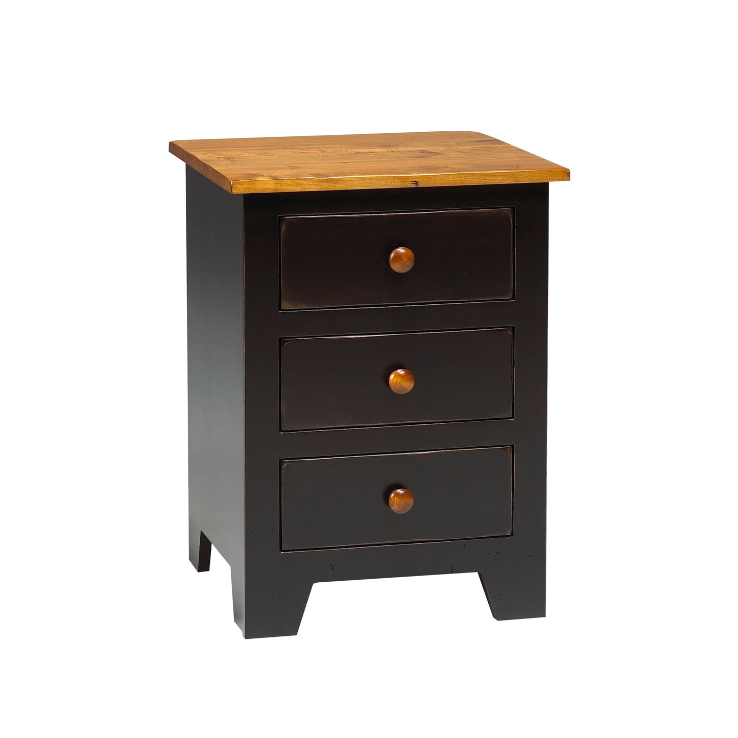 Rustic 3 Drawer Nightstand 20"W