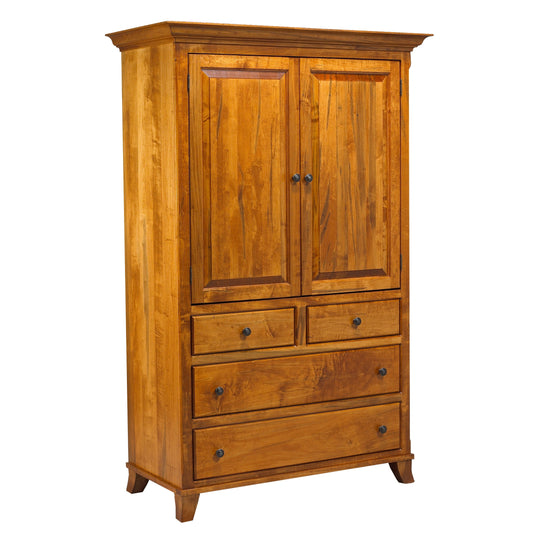 Bourbon Large 4Drawer Plain Top Armoire 42"W