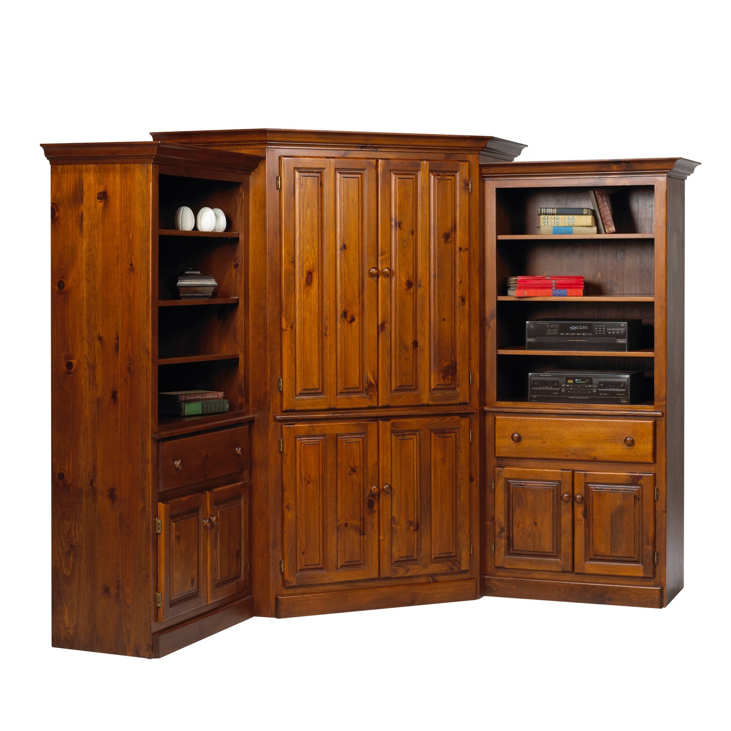 Country Lane 3pc Corner Entertainment Wall Unit (F3+F15+F3)