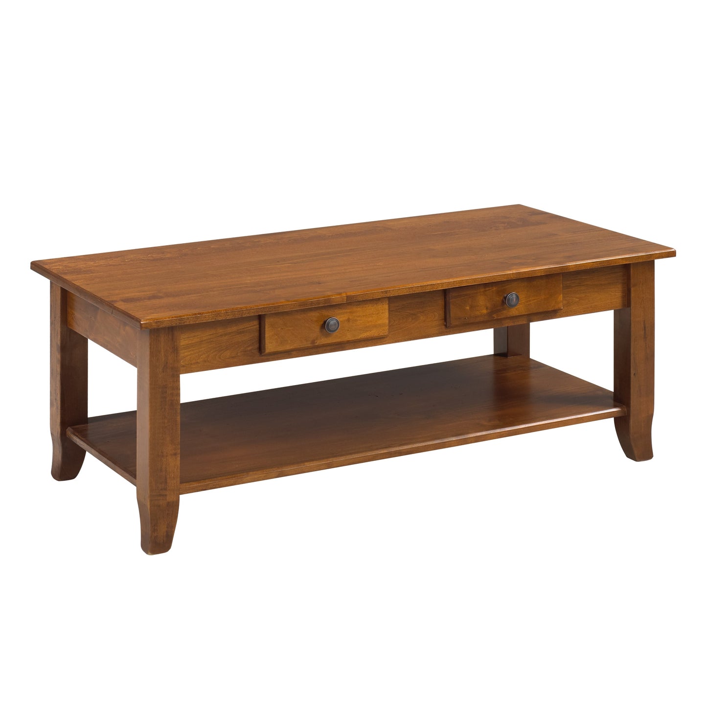 Bourbon Coffee Table w/2 Drawers & Shelf