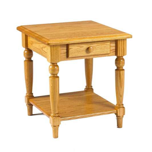 Country Lane Round End Table w/1 Drawer & Shelf