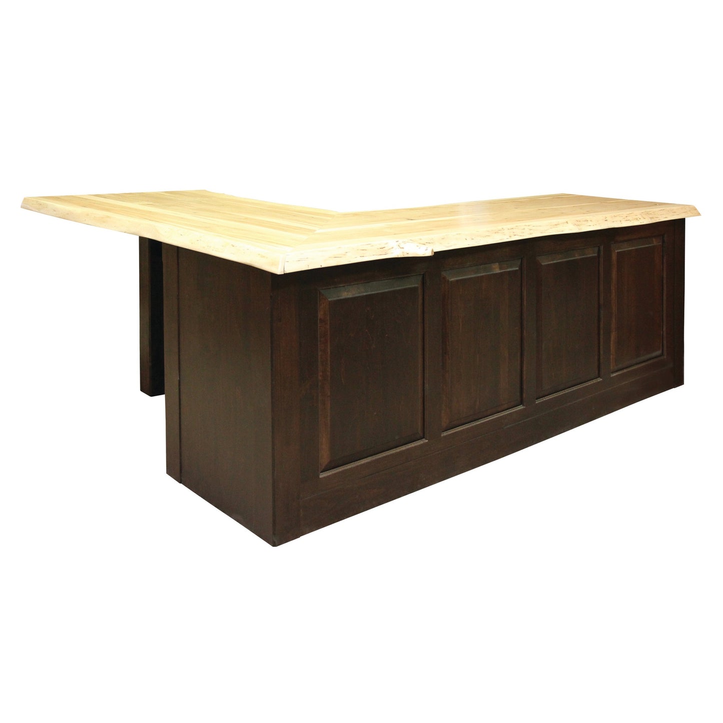 Live Edge L-Shape Desk 53-3/4"Wx24"Dx30"H & 64"Wx30"Dx30"H