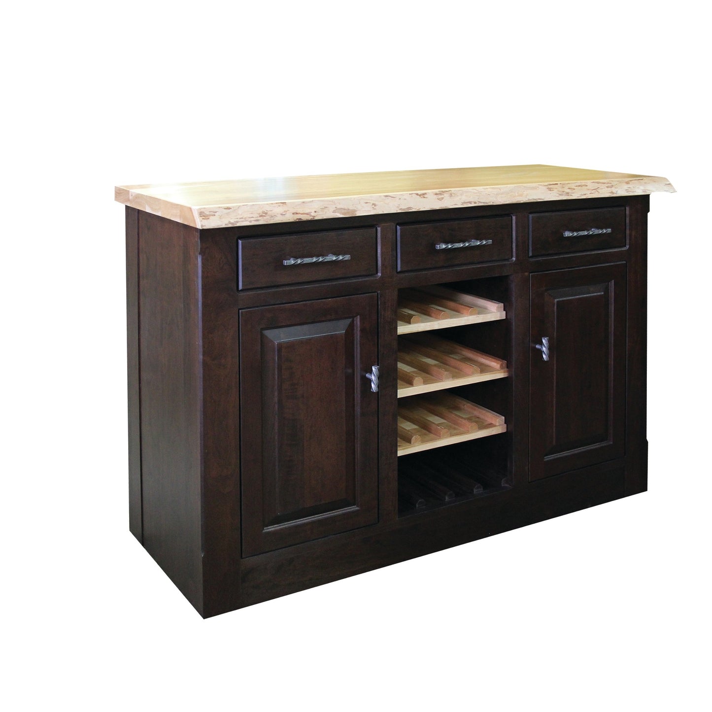 Live Edge 52" Sideboard W/ Drawers In Middle