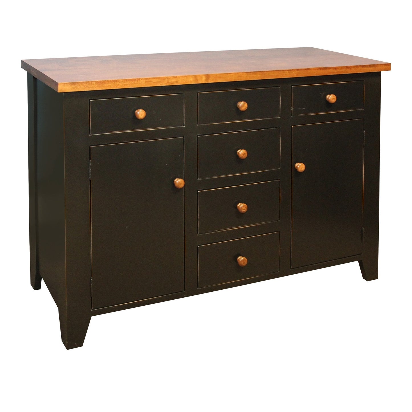 Rustic 52" Sideboard W/ Drawers In Middle