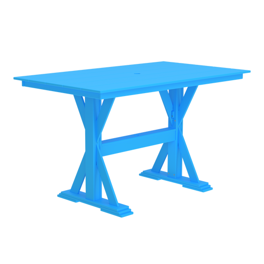 Modern Outdoor X-Base Bar Table 72"Wx42"Dx42"H