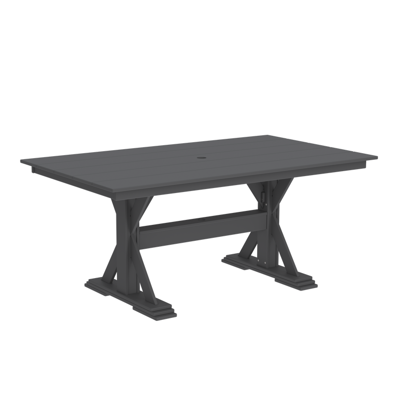 Modern Outdoor X-Base Dining Table 72"Wx42"Dx31"H