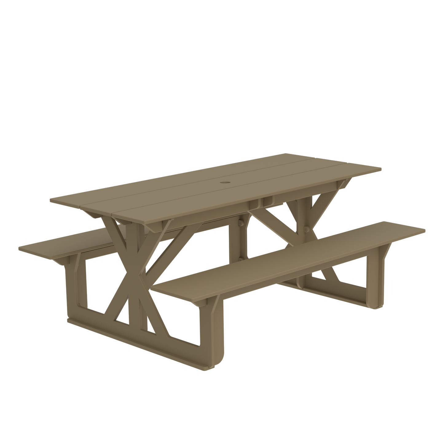 Modern Outdoor X-Base Picnic Table 72"W x 30"D (Total 56"D) x 31"H