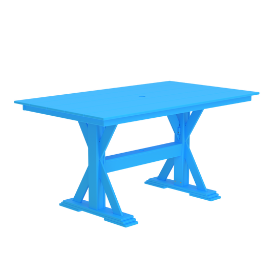 Modern Outdoor X-Base Pub Table 72"Wx42"Dx36"H