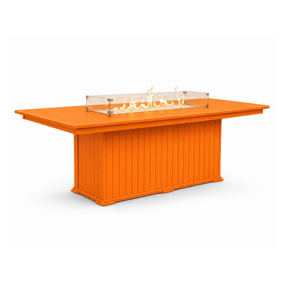 Modern Outdoor Fire Dining Table 84"Wx42"Dx31"H