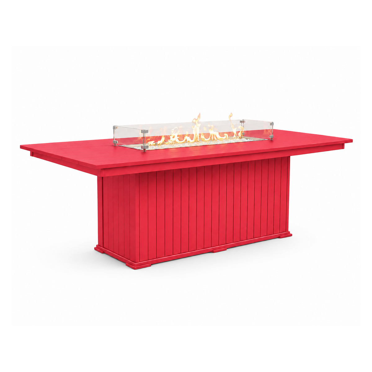 Modern Outdoor Fire Dining Table 84"Wx42"Dx31"H