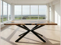 Epoxy River Dining Table w/ Metal Spider Base 42"Dx72"Wx30"H