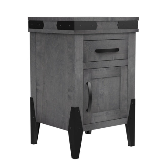 Flat Iron  1 Drawer, 1 Door Nightstand 20"W