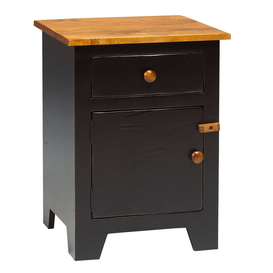 Rustic  1 Drawer, 1 Door Nightstand 20"W