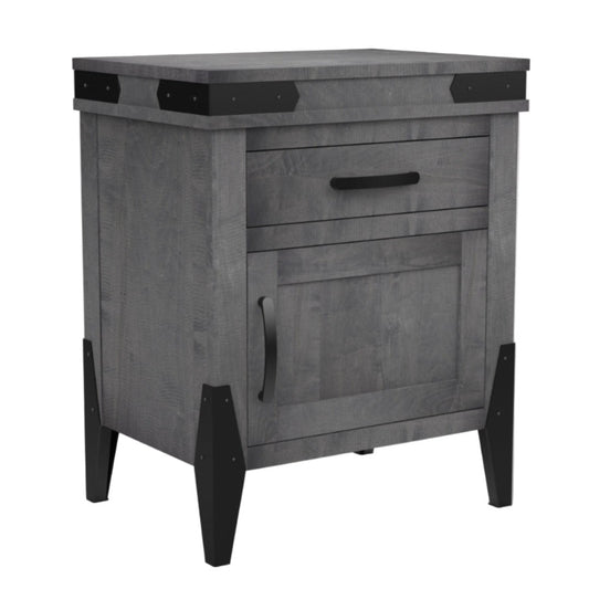 Flat Iron  1 Drawer, 1 Door Nightstand 26"W