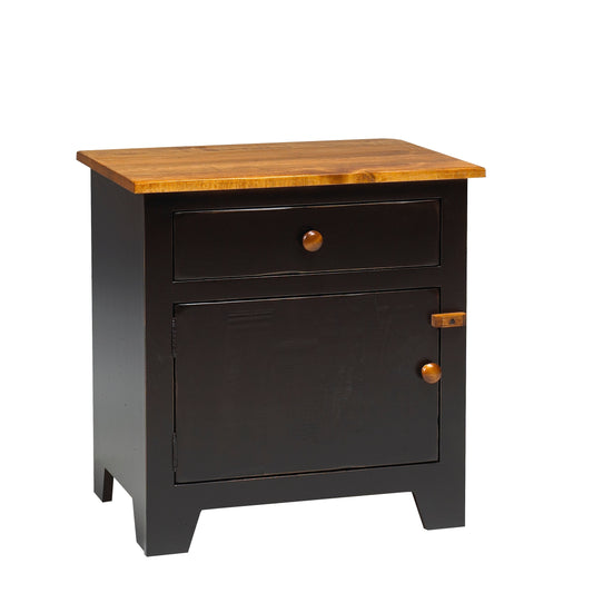 Rustic  1 Drawer, 1 Door Nightstand 26"W