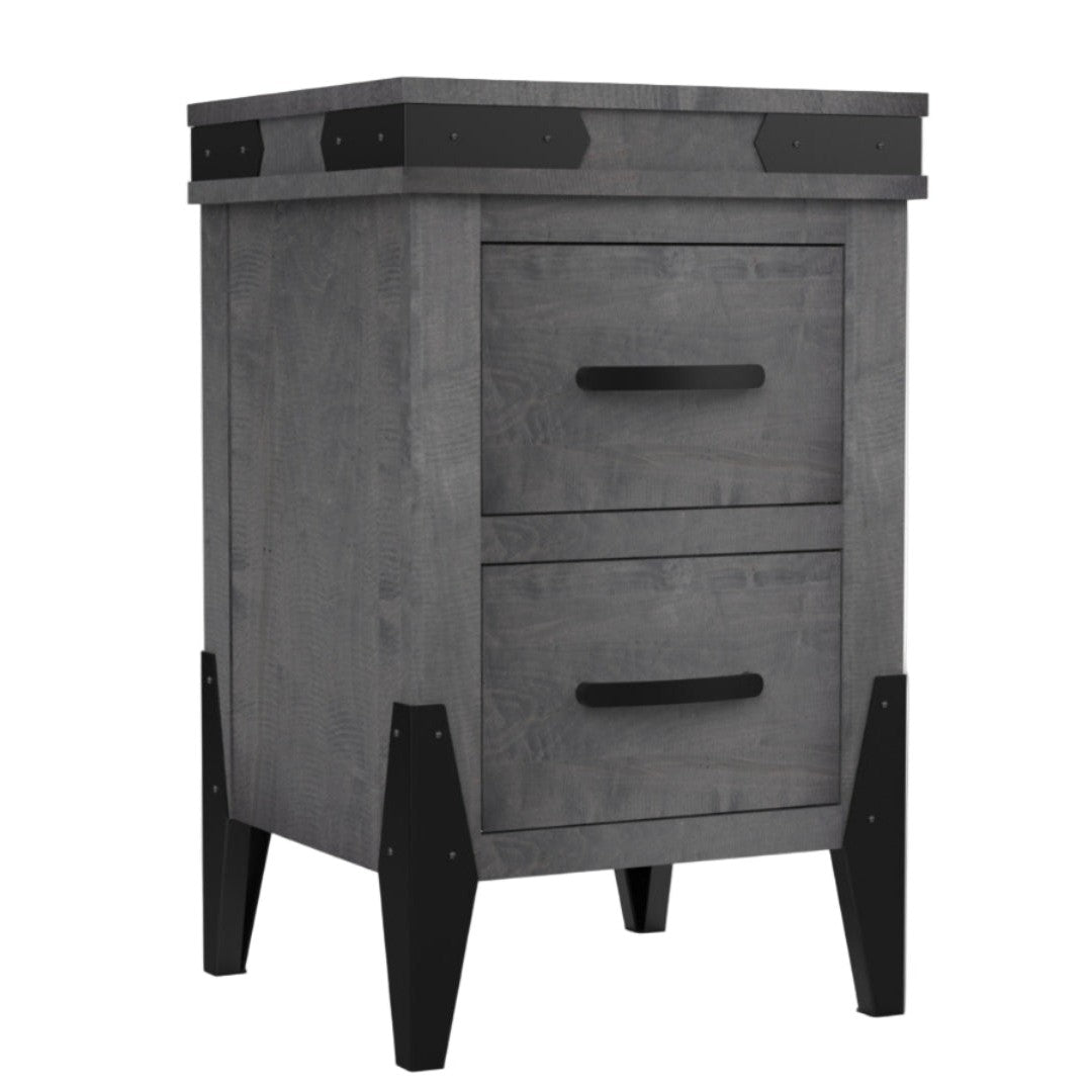 Flat Iron  2 Drawer Nightstand 20"W