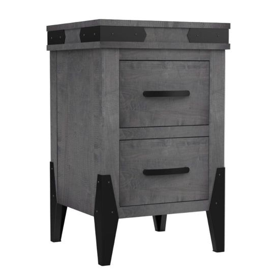 Flat Iron  2 Drawer Nightstand 20"W
