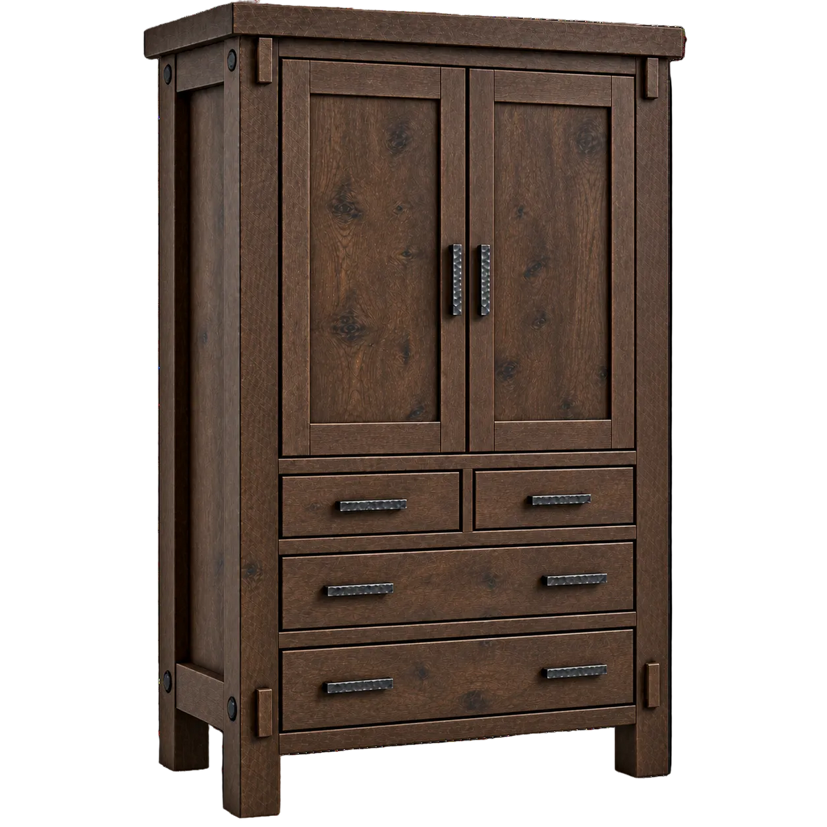 Austin  Large 4Drawer Plain Top Armoire 42"W