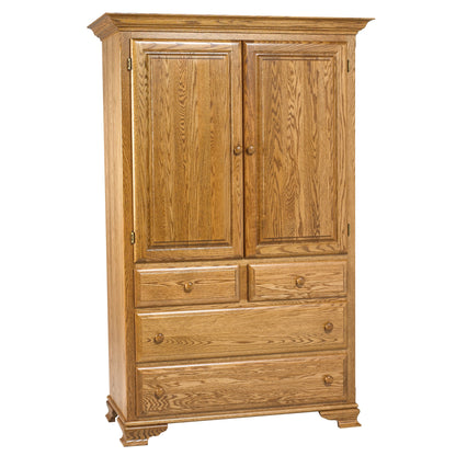 Country Lane  Large 4Drawer Plain Top Armoire 42"W