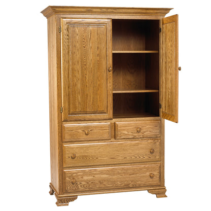 Country Lane  Large 4Drawer Plain Top Armoire 42"W