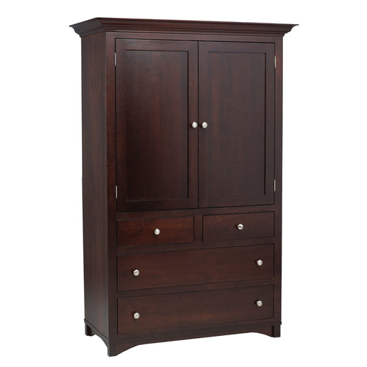 Montana  Large 4Drawer Plain Top Armoire 42"W