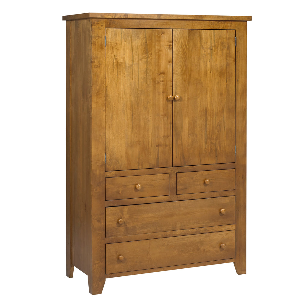 Rough Cut  Large 4Drawer Plain Top Armoire 42"W