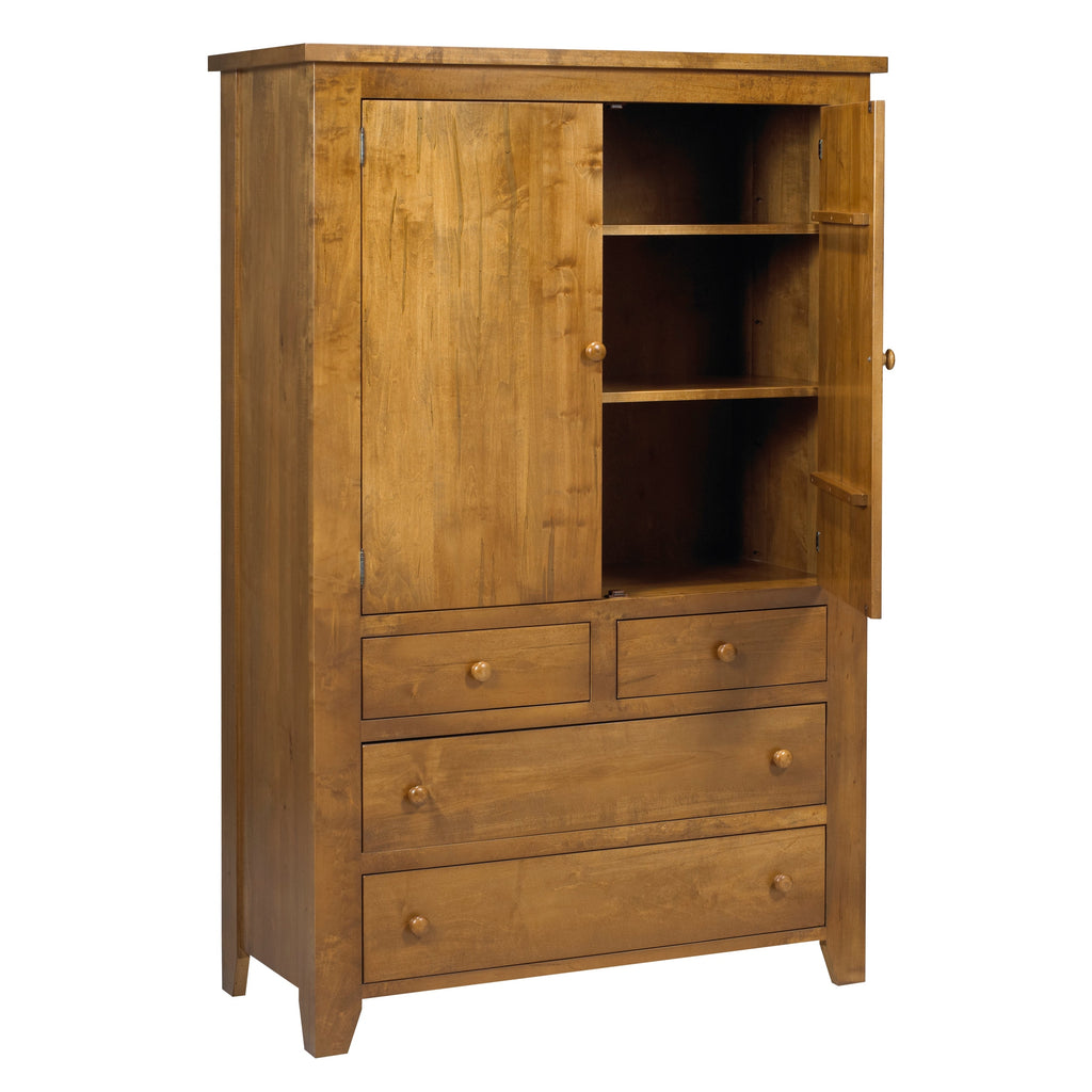 Rough Cut  Large 4Drawer Plain Top Armoire 42"W