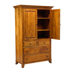 Bourbon  Large 4Drawer Plain Top Armoire 42"W