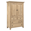 Bourbon  Large 4Drawer Plain Top Armoire 42"W