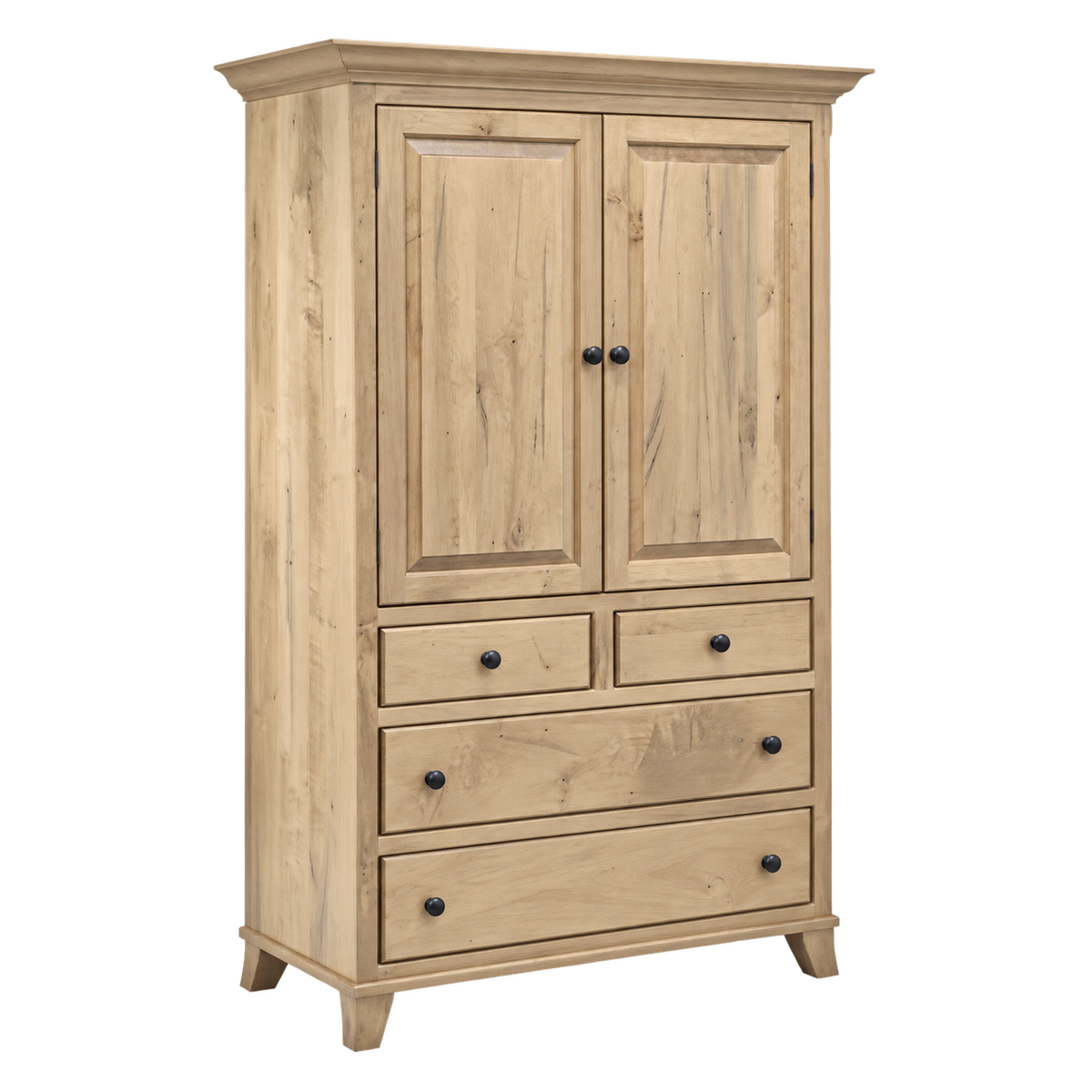 Bourbon  Large 4Drawer Plain Top Armoire 42"W