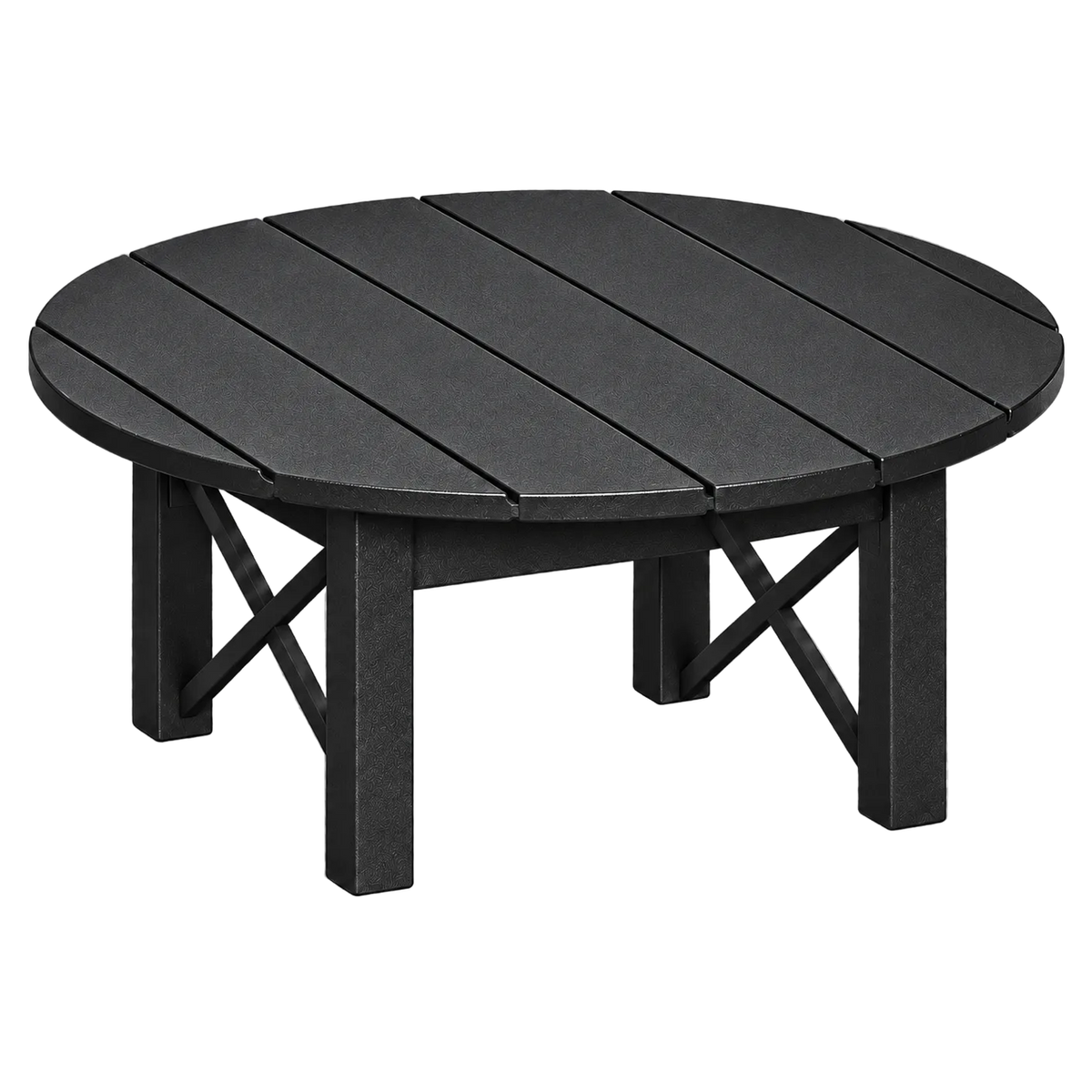 Modern Outdoor X Round Coffee Table  36"Wx36"Dx19"H
