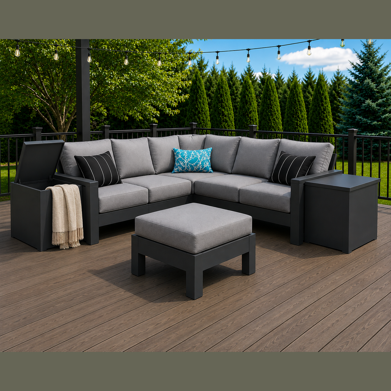 Modern Outdoor 5 Seater Sectional