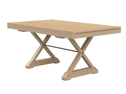Mitered Dining Table with Modern Farmhouse X-Base