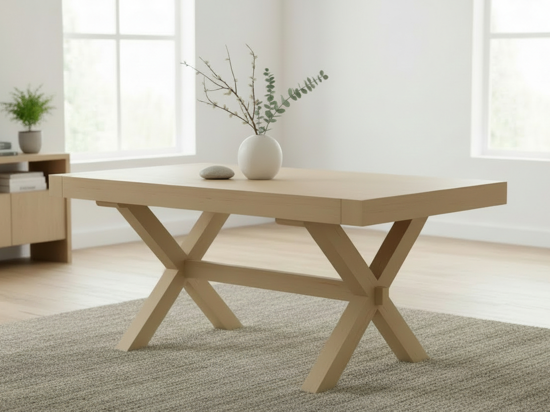 Mitered Dining Table with Cross Creek Base