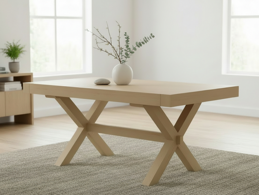 Mitered Dining Table with Cross Creek Base