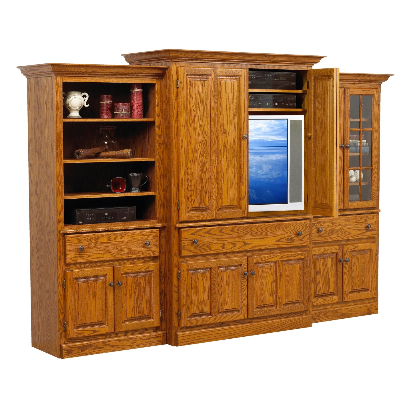 Country Lane 3pc Entertainment Wall Unit (F3+F2+F1)