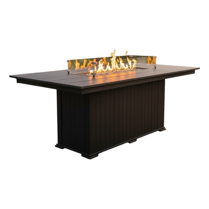 Modern Outdoor Fire Dining Table 84"Wx42"Dx31"H