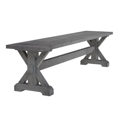 Farmhouse Trestle X-Base  72" Bench Slab Top