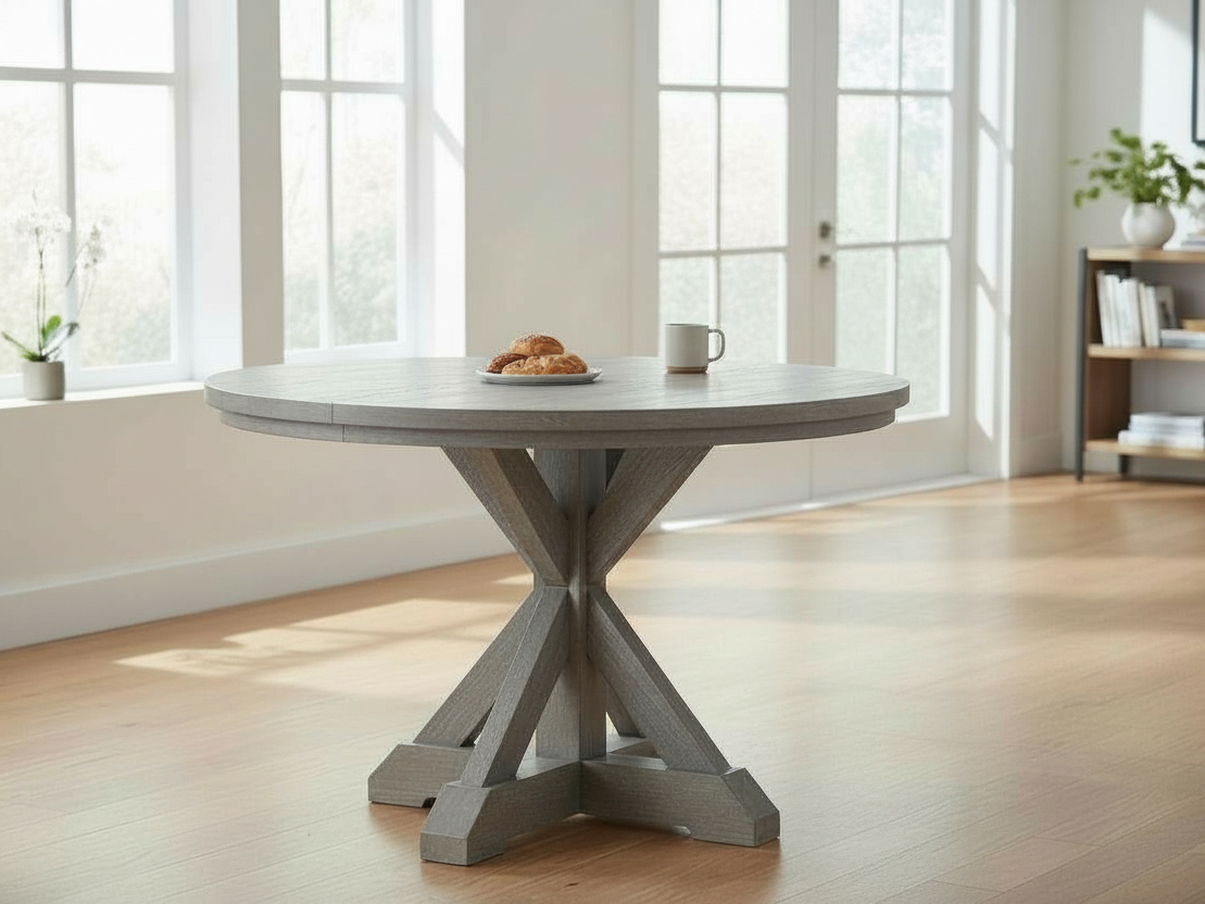 42" Round Farmhouse X-Base Table