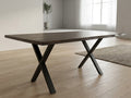 Live Edge Dining Table w/ Metal X-Base