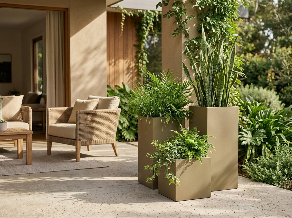 Modern Outdoor Square Planter Box 18"H