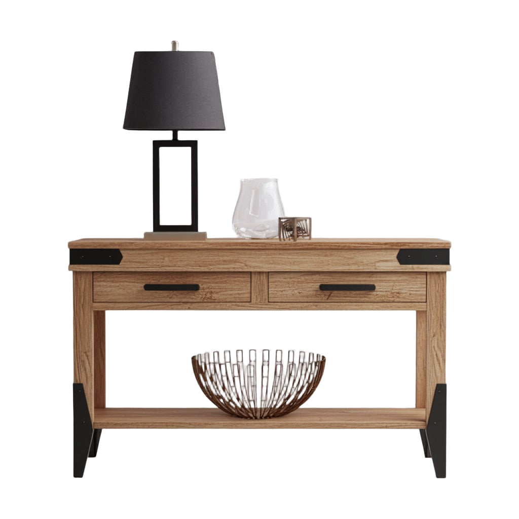 Flat Iron  Hall Table w/Drawer(s) & shelf