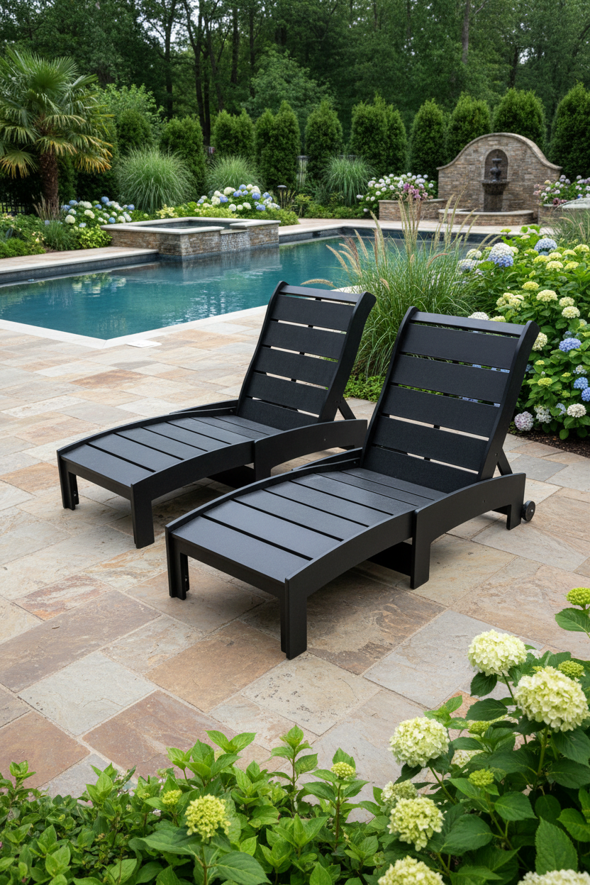 Modern Outdoor Armless Chaise Lounge