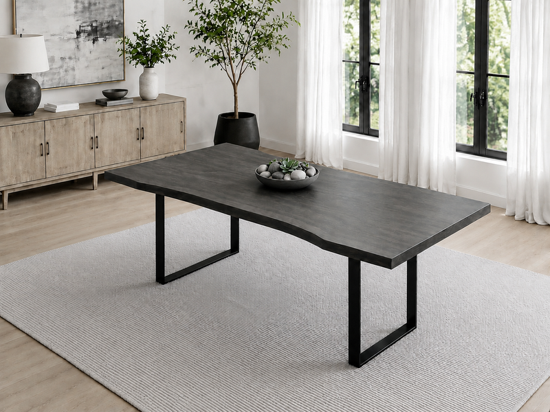 42" x 60" Live Edge Table w/ Metal U-Base