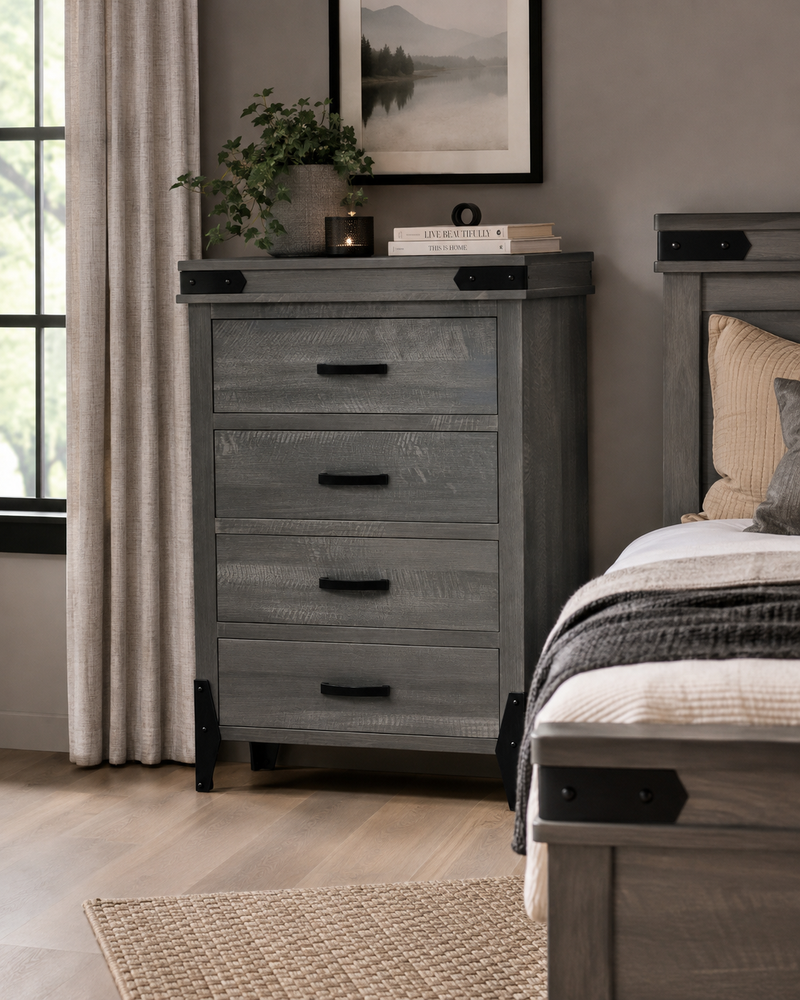 Flat Iron 4 Drawer Chest