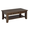 Rough Cut  Coffee Table w/2 Drawers & Shelf