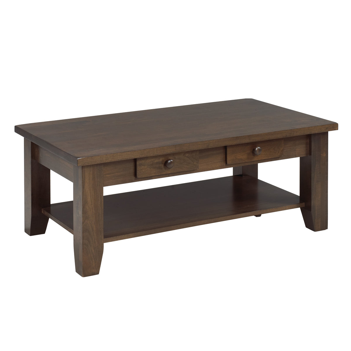 Rough Cut  Coffee Table w/2 Drawers & Shelf