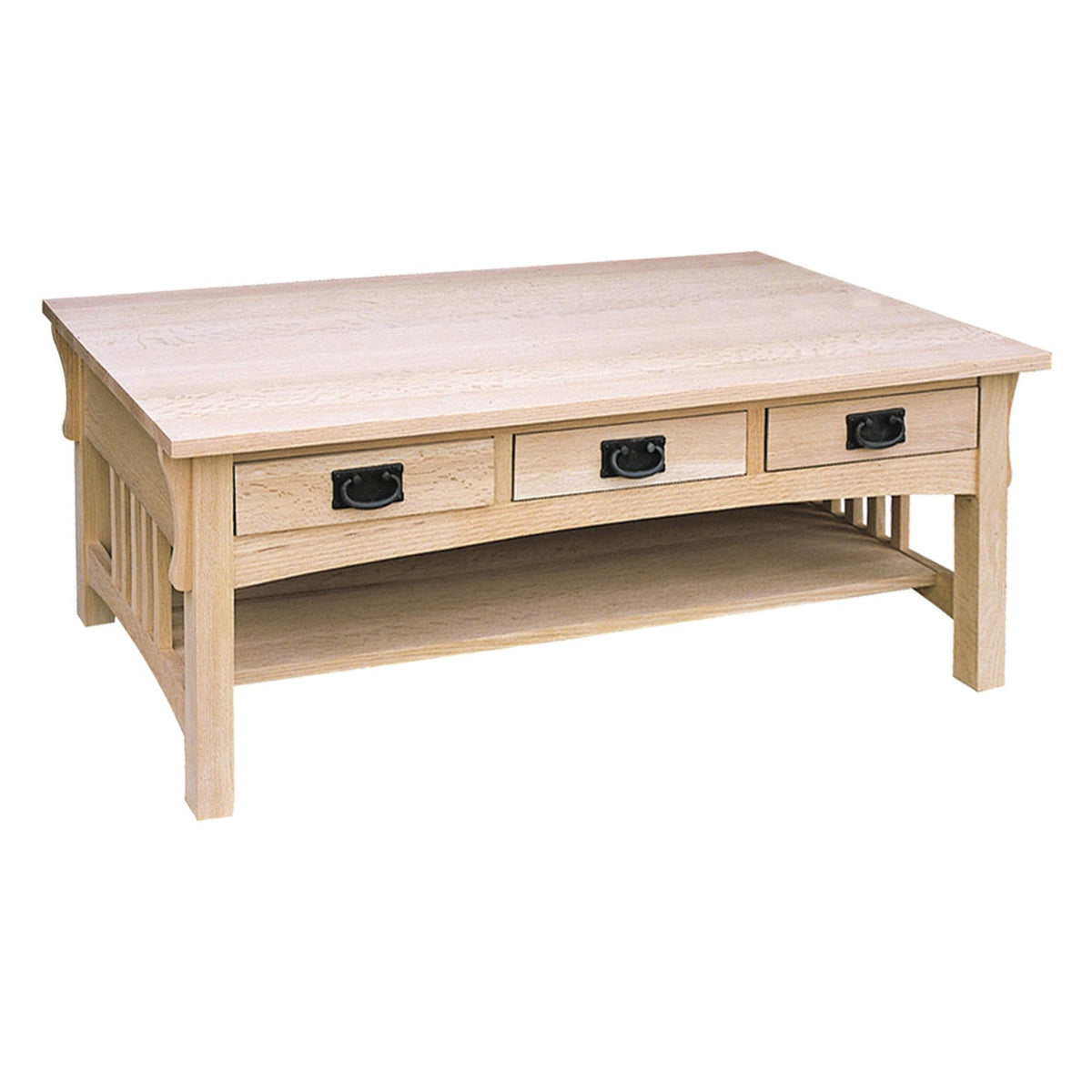 Mission Spindle 3/Drawer Coffee Table