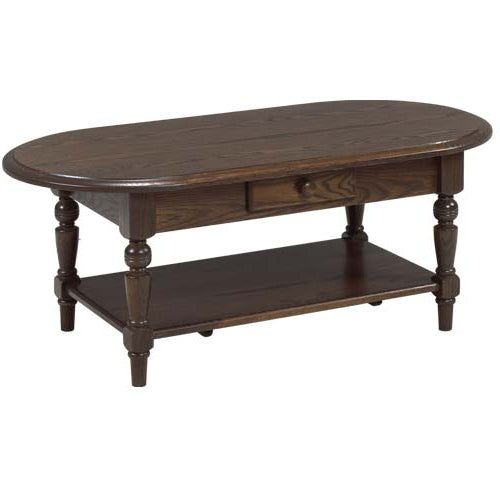 Country Lane Oval Coffee Table w/2 Drawers & Shelf
