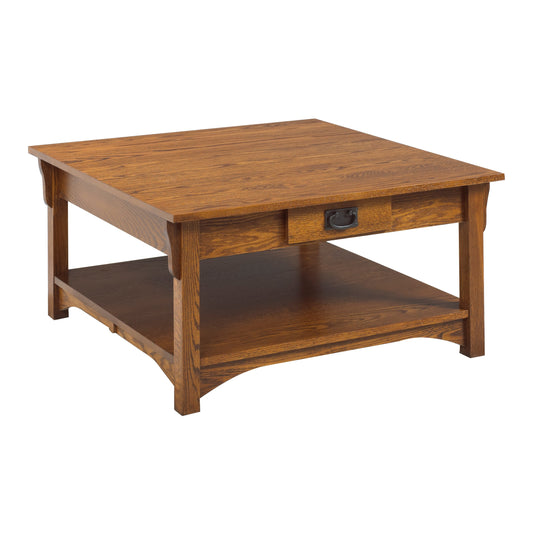 Mission  Coffee Table w/2 Drawers & Shelf